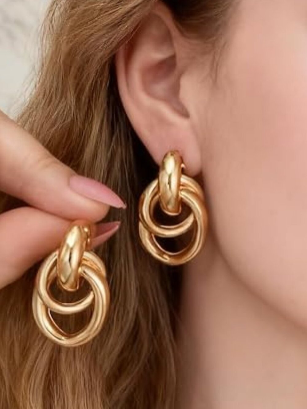 Knot Statement Drop Stud Earrings 30mm